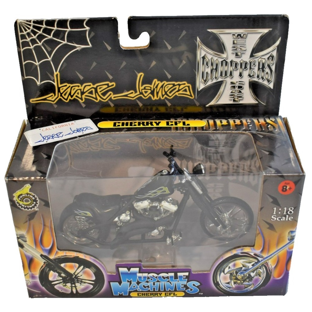 Jesse James West Coast Choppers Cherry CFL 1:18 Scale Diecast Black